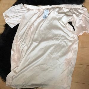 Satin off the shoulders dress